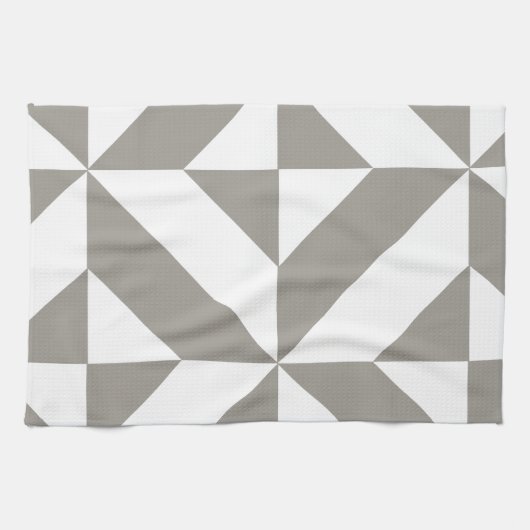 Silver Gray Geometric Deko Cube Pattern Küchentuch (Horizontal)