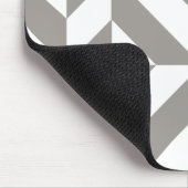 Silver Gray Geometric Deko Cube Pattern Mousepad (Ecke)