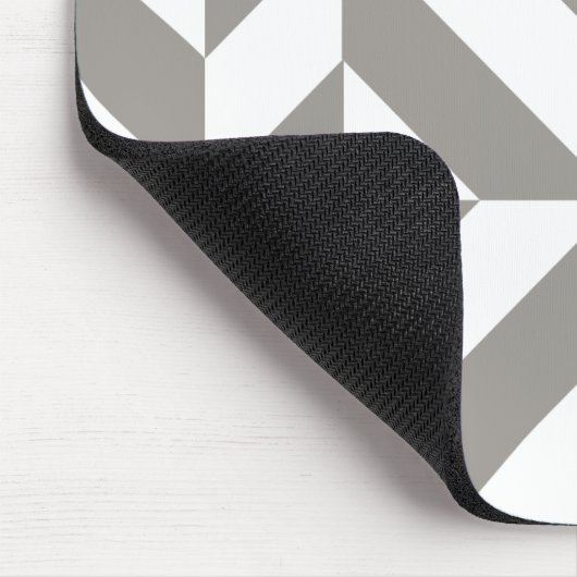 Silver Gray Geometric Deko Cube Pattern Mousepad (Ecke)
