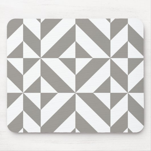 Silver Gray Geometric Deko Cube Pattern Mousepad (Vorne)