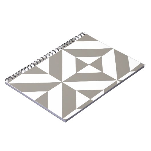 Silver Gray Geometric Deko Cube Pattern Notizblock (Linke Seite)