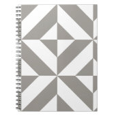 Silver Gray Geometric Deko Cube Pattern Notizblock (Vorderseite)