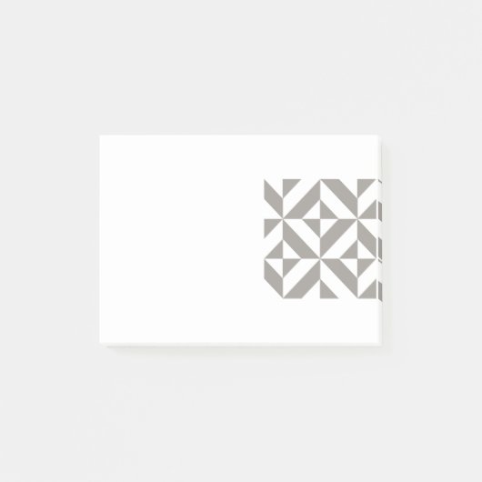 Silver Gray Geometric Deko Cube Pattern Post-it Klebezettel (Vorderseite)