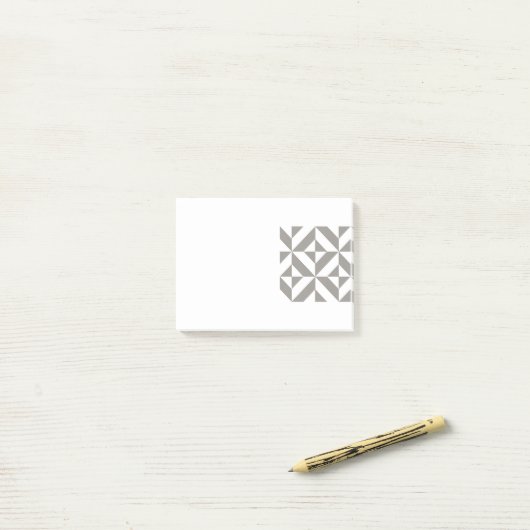 Silver Gray Geometric Deko Cube Pattern Post-it Klebezettel (Auf Schreibtisch)