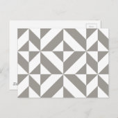 Silver Gray Geometric Deko Cube Pattern Postkarte (Vorne/Hinten)