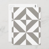 Silver Gray Geometric Deko Cube Pattern Postkarte (Vorne/Hinten)