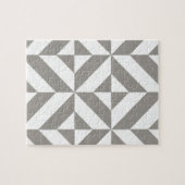 Silver Gray Geometric Deko Cube Pattern Puzzle (Horizontal)