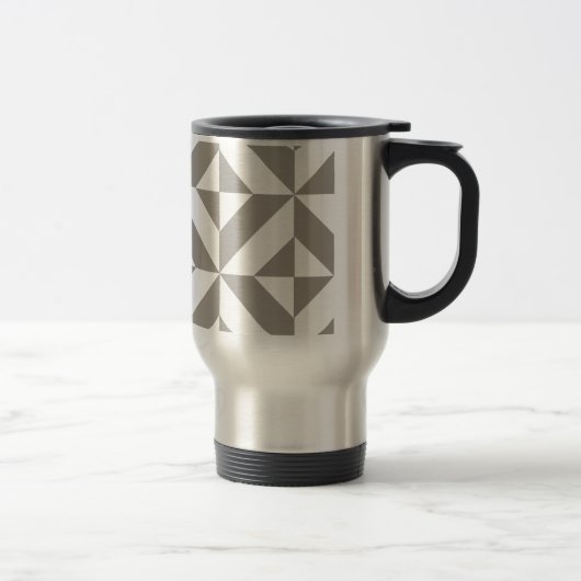 Silver Gray Geometric Deko Cube Pattern Reisebecher (Rechts)