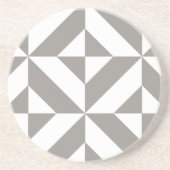 Silver Gray Geometric Deko Cube Pattern Sandstein Untersetzer (Vorne)