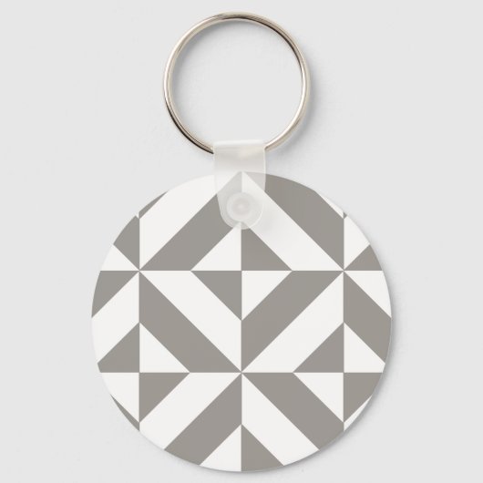 Silver Gray Geometric Deko Cube Pattern Schlüsselanhänger (Vorderseite)