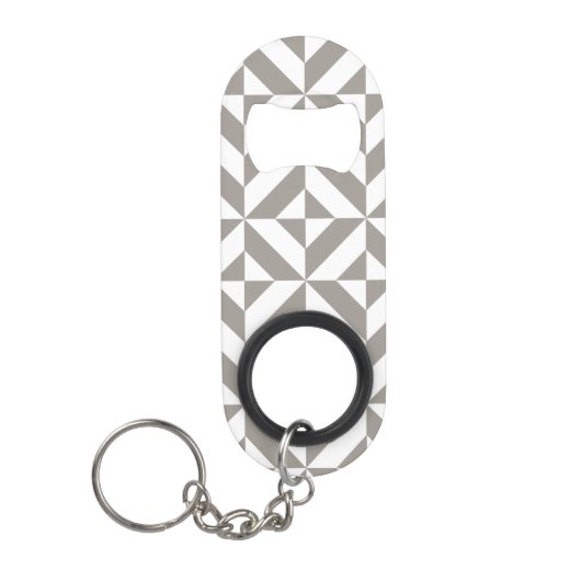Silver Gray Geometric Deko Cube Pattern Schlüsselanhängerflaschenöffner (Vorderseite)