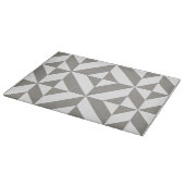 Silver Gray Geometric Deko Cube Pattern Schneidebrett (Ecke)
