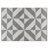 Silver Gray Geometric Deko Cube Pattern Schneidebrett (Vorderseite)