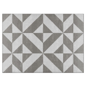 Silver Gray Geometric Deko Cube Pattern Schneidebrett