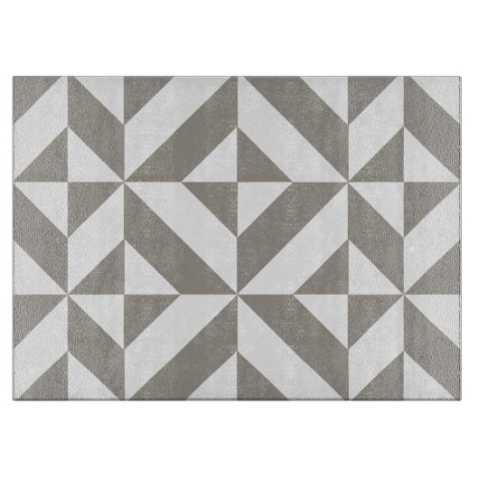 Silver Gray Geometric Deko Cube Pattern Schneidebrett (Vorderseite)