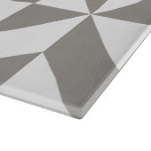Silver Gray Geometric Deko Cube Pattern Schneidebrett (Ecke)