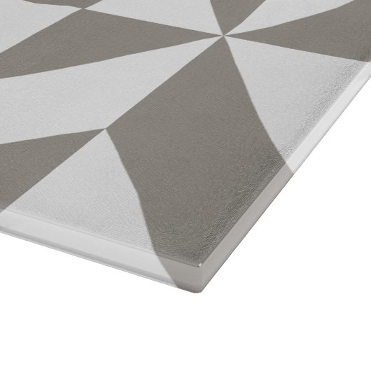 Silver Gray Geometric Deko Cube Pattern Schneidebrett (Ecke)