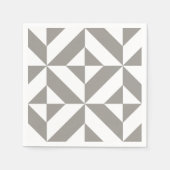 Silver Gray Geometric Deko Cube Pattern Serviette (Vorderseite)