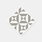 Silver Gray Geometric Deko Cube Pattern Serviette (Ecke)