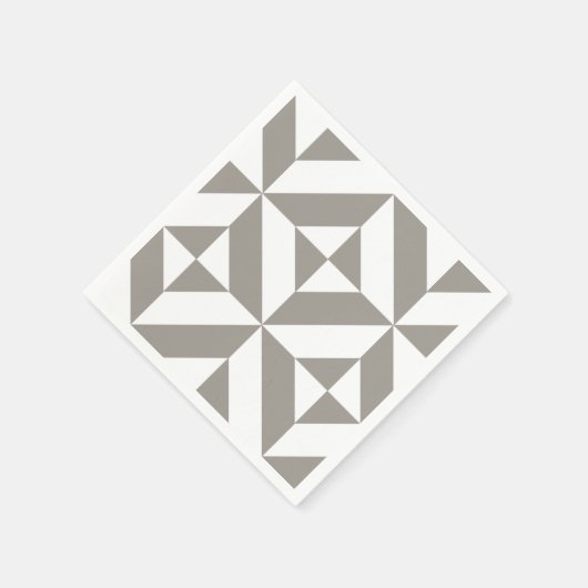 Silver Gray Geometric Deko Cube Pattern Serviette (Ecke)