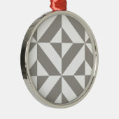 Silver Gray Geometric Deko Cube Pattern Silbernes Ornament (Rechts)