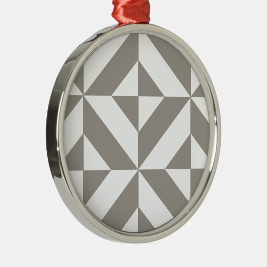 Silver Gray Geometric Deko Cube Pattern Silbernes Ornament (Rechts)