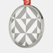 Silver Gray Geometric Deko Cube Pattern Silbernes Ornament (Links)