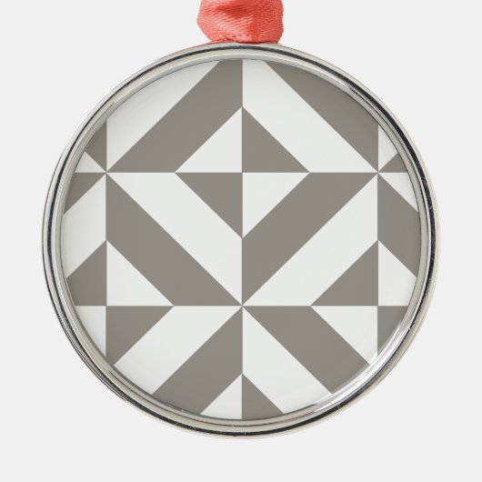 Silver Gray Geometric Deko Cube Pattern Silbernes Ornament (Vorne)