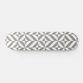 Silver Gray Geometric Deko Cube Pattern Skateboard (Horizontal)