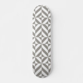 Silver Gray Geometric Deko Cube Pattern Skateboard (Vorne)