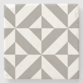 Silver Gray Geometric Deko Cube Pattern Steinuntersetzer (Vorderseite)