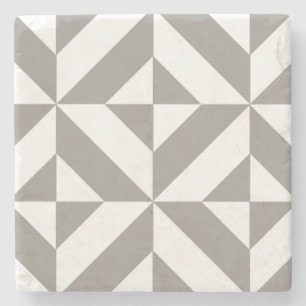 Silver Gray Geometric Deko Cube Pattern Steinuntersetzer