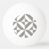 Silver Gray Geometric Deko Cube Pattern Tischtennisball (Vorderseite)