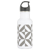 Silver Gray Geometric Deko Cube Pattern Trinkflasche (Vorderseite)