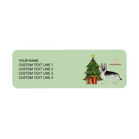 Silver Gray German Shepherd Weihnachtsbaum (Vorne)
