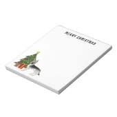 Silver Gray German Shepherd Weihnachtsbaum Notizblock (Rotiert)