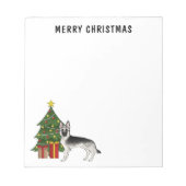 Silver Gray German Shepherd Weihnachtsbaum Notizblock (Vorderseite)