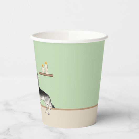 Silver Gray German Shepherd Weihnachtsbaum Pappbecher (Links)