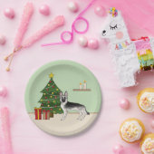 Silver Gray German Shepherd Weihnachtsbaum Pappteller (Party)