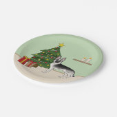 Silver Gray German Shepherd Weihnachtsbaum Pappteller (Schrägansicht)