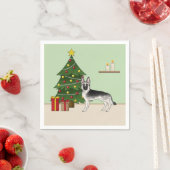 Silver Gray German Shepherd Weihnachtsbaum Serviette (Beispiel)