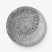 Silver Gray Glam Abstrakt Graphite Spirite Glitzer Pappteller (Vorderseite)