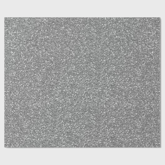Silver Gray Glam Glitzer Funkelnd Minimal Delikat Geschenkpapier (Flach)