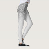 Silver Gray Glam Glitzer Sparkle Ombre Trendy Leggings (Rechts)