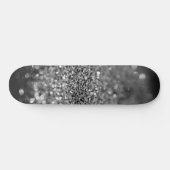 Silver Gray Glitter Bokeh Glam 2 Skateboard (Horizontal)