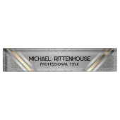 Silver Gray Glitter Namensplakette (Vorderseite)