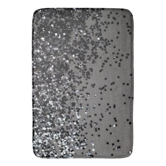 Silver Gray Glitzer #4 (Imitate Glitzer) #shiny #a Badematte (Vorderseite Vertikal)