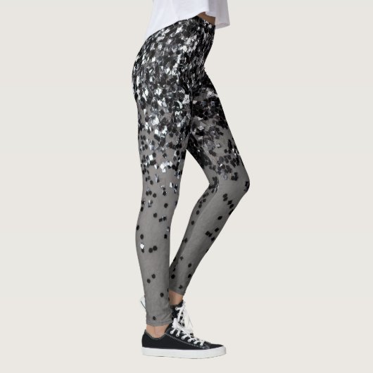 Silver Gray Glitzer #4 (Imitate Glitzer) #shiny #a Leggings (Rechts)