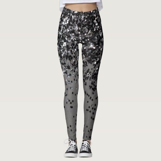 Silver Gray Glitzer #4 (Imitate Glitzer) #shiny #a Leggings (Vorderseite)