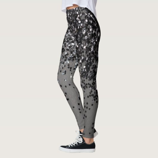 Silver Gray Glitzer #4 (Imitate Glitzer) #shiny #a Leggings (Links)